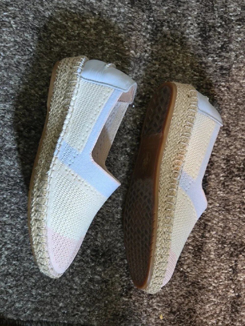 Cole Haan Pastel Knit Slip-On Espadrilles in Cream, Pink & Light Blue